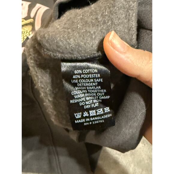 LOVE FOR HUMANITY Medium Women Crew Neck Charcoal Gray Outlaw Cowboy Sweatshirt - Picture 9 of 9